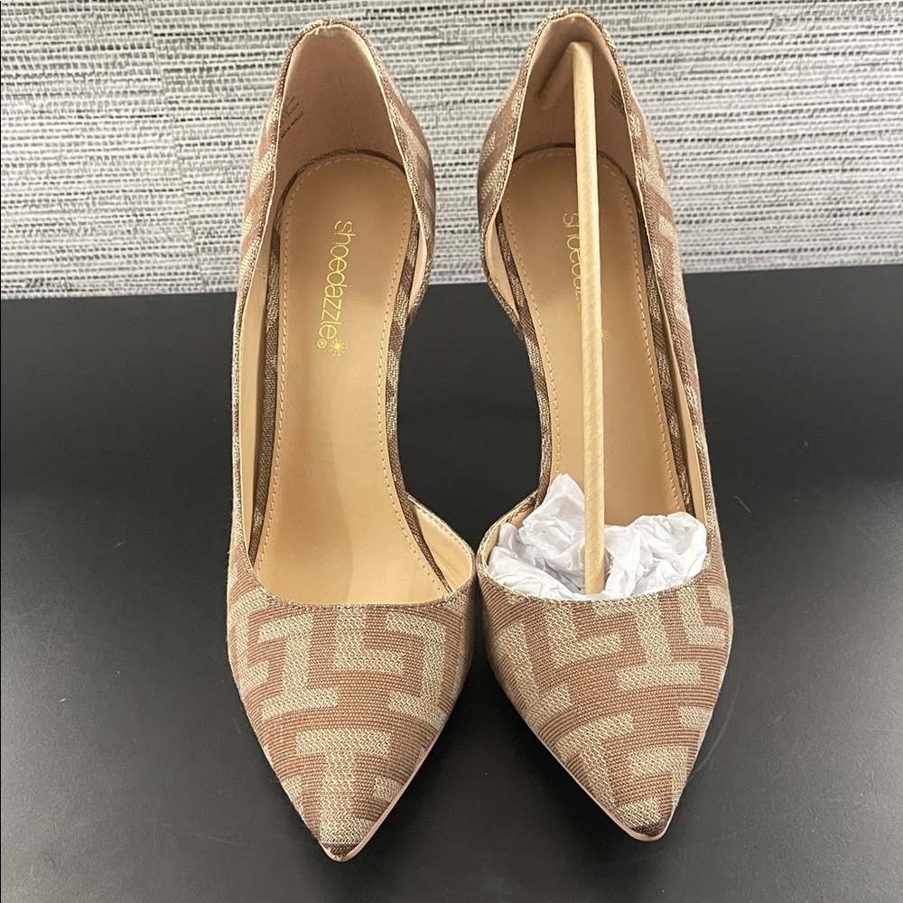 Shoe Dazzle Brown Patterned Heels - Picture 2 of 8